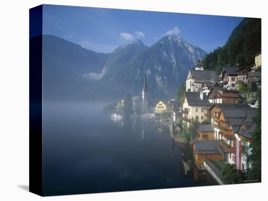 Village with Mountains and Lake, Hallstatt, Salzkammergut, Austria-Steve Vidler-Premier Image Canvas