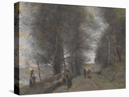 Ville D'Avray, Woodland Path Bordering the Pond, 1872-Jean-Baptiste-Camille Corot-Premier Image Canvas