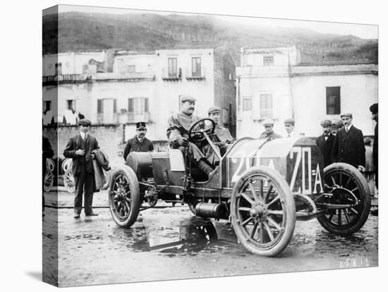 Vincenzo Lancia Taking Part in the Targa Florio Race, Sicily, April 1907-null-Premier Image Canvas