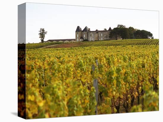 Vineyard and Medieval Chateau, Choteau d'Yquem, Sauternes, Bordeaux, Gironde, France-Per Karlsson-Premier Image Canvas