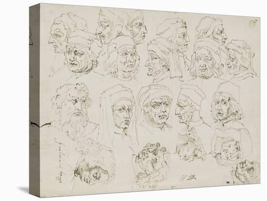 Vingt têtes d'artistes Italiens de la Renaissance-Nicolas Poussin-Premier Image Canvas