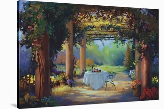 Vino al fresco-Carolyne Hawley-Stretched Canvas