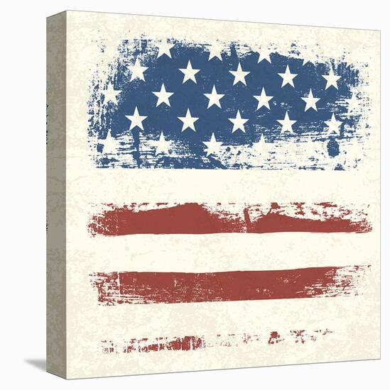 Vintage American Flag Detail-null-Stretched Canvas