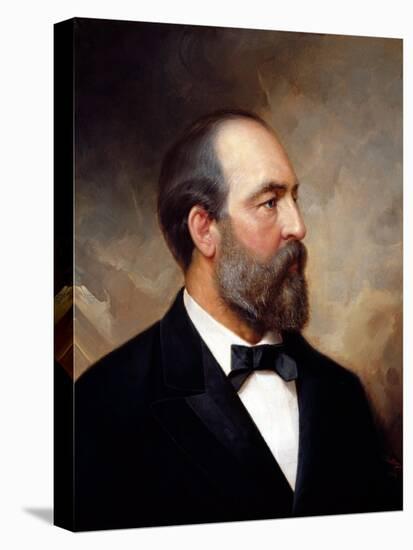 Vintage American History Painting of President James Garfield-null-Stretched Canvas
