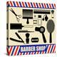 Vintage Barber And Hairdresser Silhouette Set-radubalint-Stretched Canvas