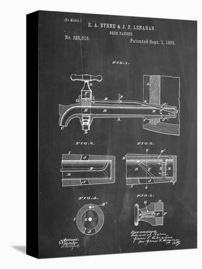 Vintage Beer Tap Patent-null-Stretched Canvas