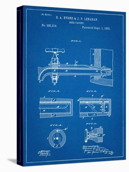 Vintage Beer Tap Patent-null-Stretched Canvas