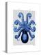 Vintage Blue Octopus 1 Underside-Fab Funky-Stretched Canvas