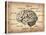 Vintage Brain Map Anatomy-NaxArt-Stretched Canvas