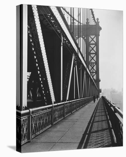 Vintage Brooklyn Bridge-The Chelsea Collection-Stretched Canvas