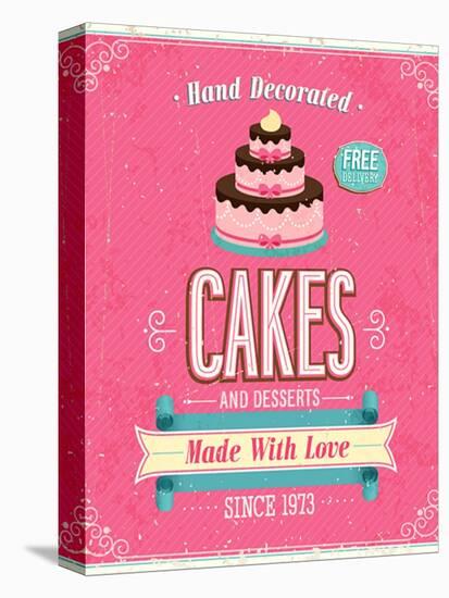 Vintage Cakes Poster-avean-Stretched Canvas