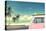 Vintage Car in the Beach with a Surfboard on the Roof-jakkapan-Premier Image Canvas