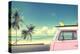 Vintage Car in the Beach with a Surfboard on the Roof-jakkapan-Premier Image Canvas
