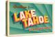 Vintage Card - Lake Tahoe CA-null-Stretched Canvas