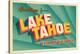 Vintage Card - Lake Tahoe CA-null-Stretched Canvas