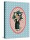 Vintage Christmas Card Girl with Umbrella 2-Effie Zafiropoulou-Premier Image Canvas