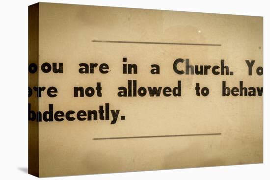 Vintage Church Rules Sign-Mr Doomits-Premier Image Canvas