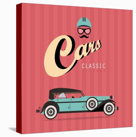 Vintage Classic Car-vector pro-Stretched Canvas