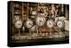 Vintage Clocks on a Bar Counter in a Pub-NejroN Photo-Premier Image Canvas