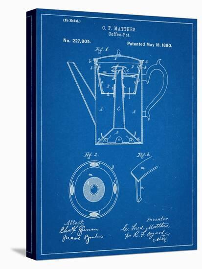 Vintage Coffee Pot Patent-null-Stretched Canvas