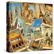 Vintage Collage - European Travel-Maugli-l-Stretched Canvas