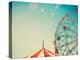 Vintage Colorful Ferris Wheel over Blue Sky-Andrekart Photography-Premier Image Canvas