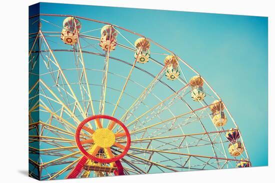 Vintage Colorful Ferris Wheel over Blue Sky-Andrekart Photography-Premier Image Canvas