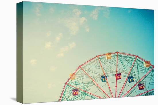 Vintage Colorful Ferris Wheel over Blue Sky-Andrekart Photography-Premier Image Canvas