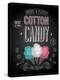 Vintage Cotton Candy Poster - Chalkboard-avean-Stretched Canvas