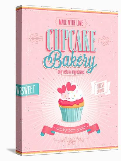 Vintage Cupcake Poster-avean-Stretched Canvas