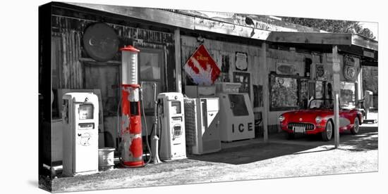 Vintage gas station on Route 66-Vadim Ratsenskiy-Stretched Canvas