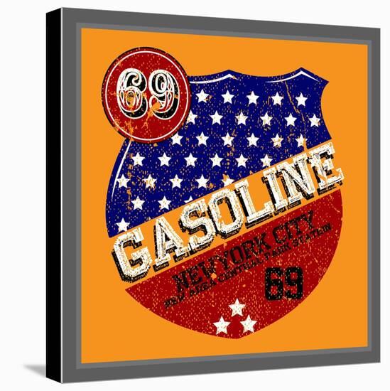 Vintage Gasoline & Motor Oil | T-Shirt Printing-emeget-Stretched Canvas