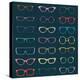 Vintage Glasses Silhouettes-vreddane-Stretched Canvas