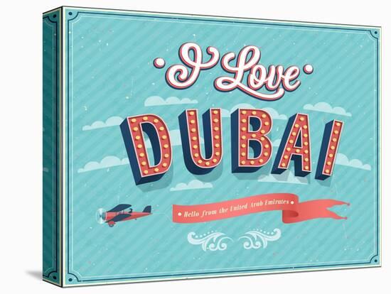 Vintage Greeting Card From Dubai - United Arab Emirates-MiloArt-Stretched Canvas