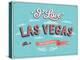 Vintage Greeting Card From Las Vegas - Nevada-MiloArt-Stretched Canvas