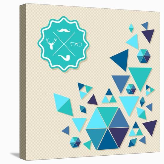 Vintage Hipster Label Icons with Geometric Elements-cienpies-Stretched Canvas