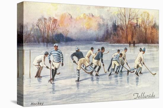 Vintage Ice Hockey, Telluride, Colorado-null-Stretched Canvas