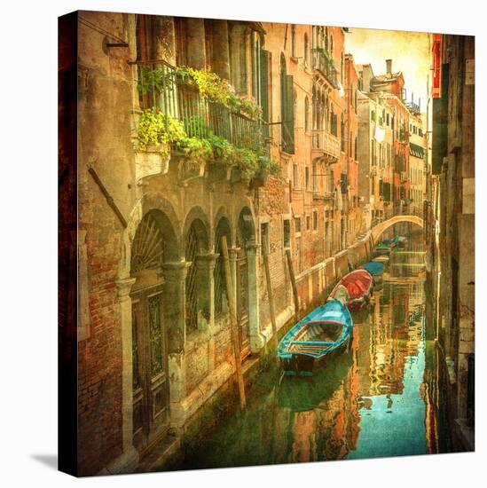 Vintage Image of Venetian Canals-javarman-Stretched Canvas