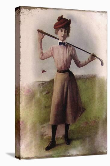 Vintage Lady Golfer-null-Premier Image Canvas