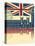 Vintage London Poster On Old Background Texture With England Flag-GeraKTV-Stretched Canvas