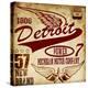 Vintage Man T Shirt Graphic Design about Detroit-emeget-Stretched Canvas