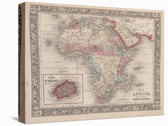 Vintage Map of Africa with the Island of St. Helena inset from Mitchell's new general atlas, 1863-American School-Premier Image Canvas