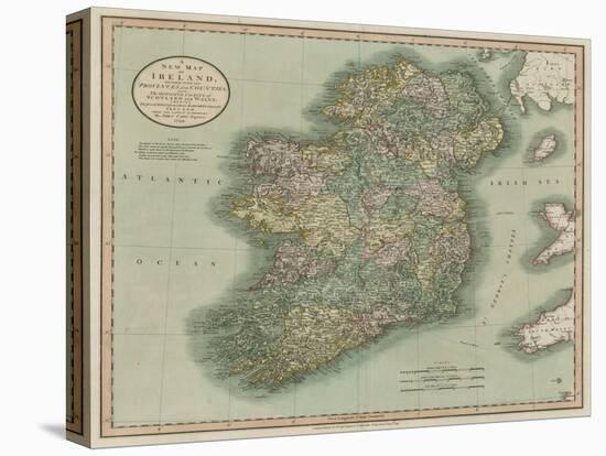 Vintage Map of Ireland-John Cary-Stretched Canvas