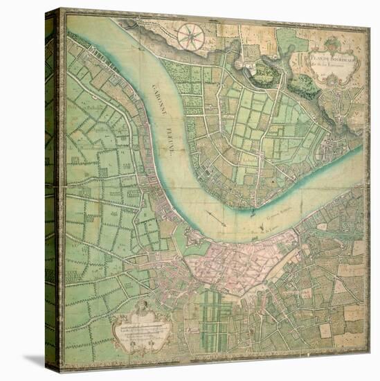 Vintage Map of the Bordeaux Region of France and its Environs-null-Premier Image Canvas