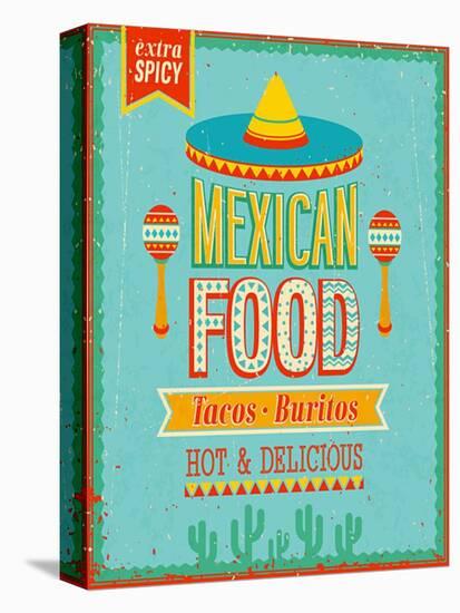 Vintage Mexican Food Poster-avean-Stretched Canvas