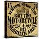 Vintage Motorbike Race Hand Drawing T-Shirt Printing-emeget-Stretched Canvas