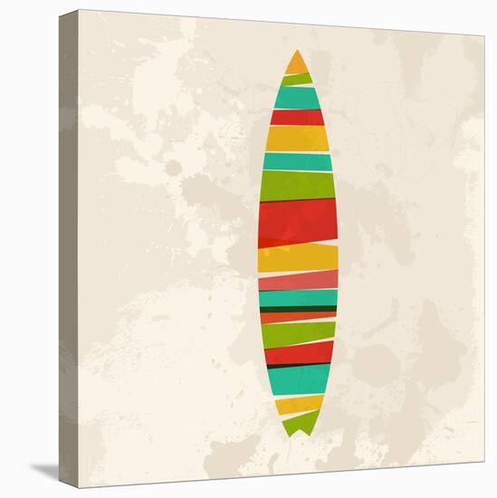 Vintage Multicolor Surfboard-cienpies-Stretched Canvas