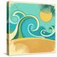 Vintage Nature Sea With Waves And Sun-GeraKTV-Stretched Canvas
