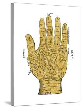 Vintage Palmistry-Oliver Jeffries-Stretched Canvas