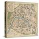 Vintage Paris Map-The Vintage Collection-Stretched Canvas